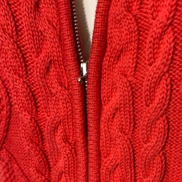 Tabi Red Cable Knit Zip up Sweater Vest 100% Cotton Relax Fit Sz XL - Picture 13 of 13